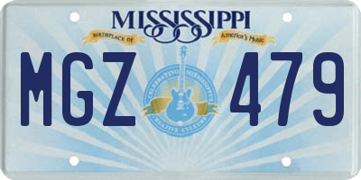 MS license plate MGZ479