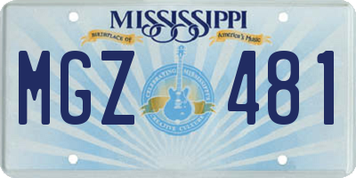 MS license plate MGZ481