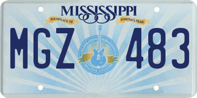 MS license plate MGZ483