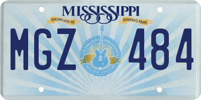MS license plate MGZ484