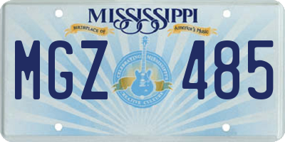 MS license plate MGZ485