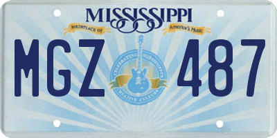 MS license plate MGZ487