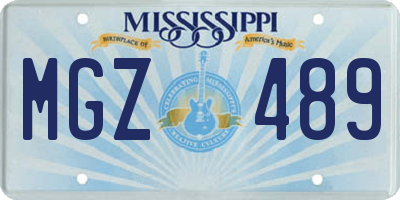MS license plate MGZ489