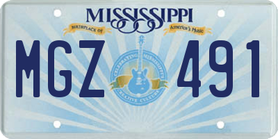 MS license plate MGZ491