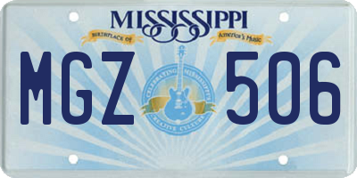 MS license plate MGZ506