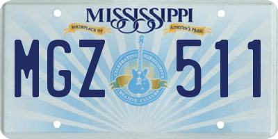 MS license plate MGZ511