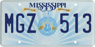 MS license plate MGZ513