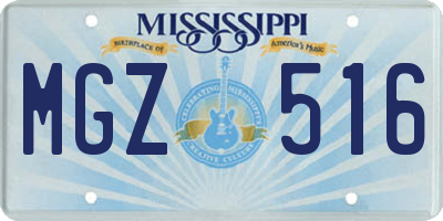 MS license plate MGZ516