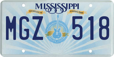 MS license plate MGZ518