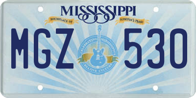 MS license plate MGZ530