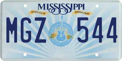 MS license plate MGZ544
