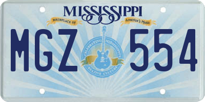 MS license plate MGZ554