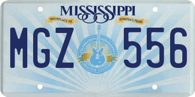 MS license plate MGZ556