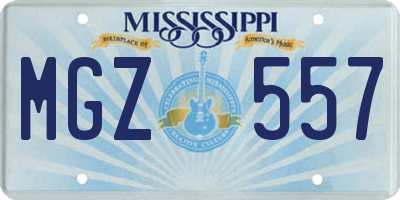 MS license plate MGZ557