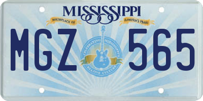 MS license plate MGZ565