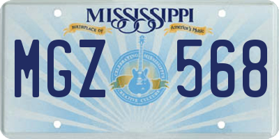 MS license plate MGZ568