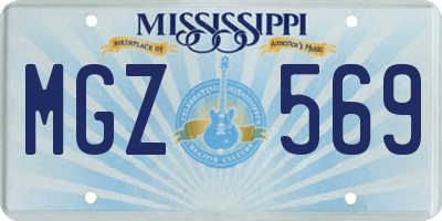 MS license plate MGZ569