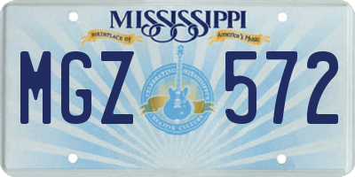 MS license plate MGZ572