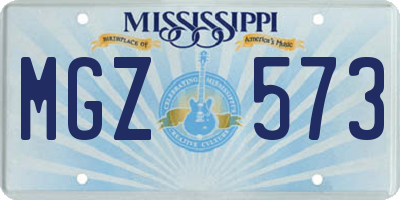 MS license plate MGZ573