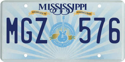 MS license plate MGZ576