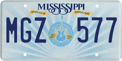 MS license plate MGZ577