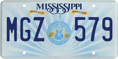 MS license plate MGZ579
