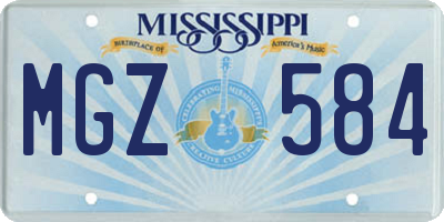 MS license plate MGZ584
