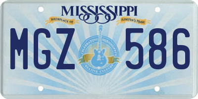 MS license plate MGZ586