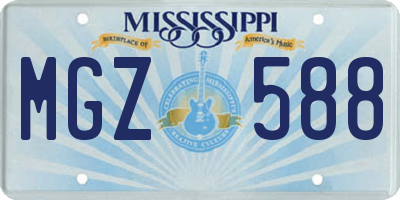 MS license plate MGZ588