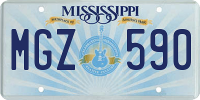 MS license plate MGZ590