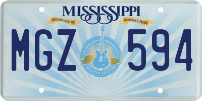 MS license plate MGZ594