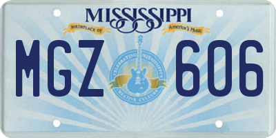 MS license plate MGZ606