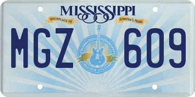 MS license plate MGZ609
