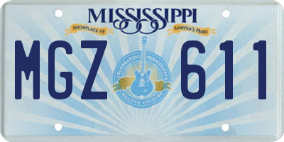 MS license plate MGZ611