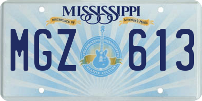 MS license plate MGZ613