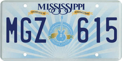 MS license plate MGZ615