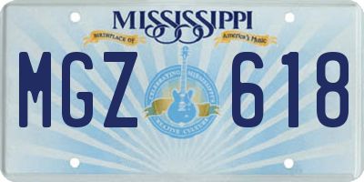 MS license plate MGZ618