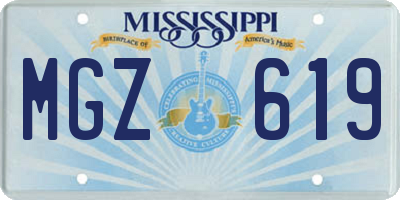 MS license plate MGZ619