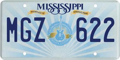 MS license plate MGZ622