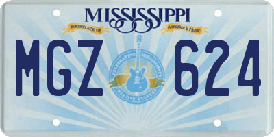 MS license plate MGZ624