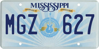 MS license plate MGZ627