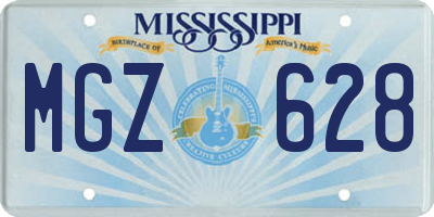 MS license plate MGZ628