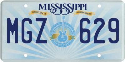 MS license plate MGZ629