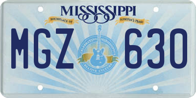 MS license plate MGZ630