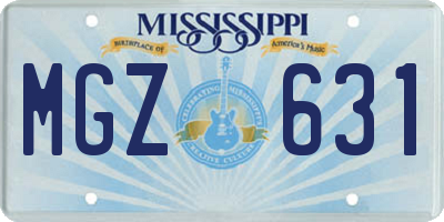 MS license plate MGZ631