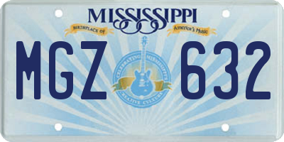 MS license plate MGZ632