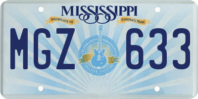 MS license plate MGZ633