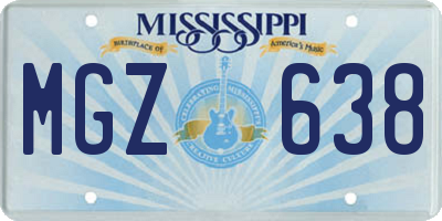 MS license plate MGZ638
