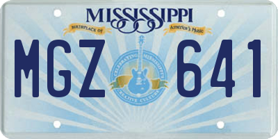 MS license plate MGZ641
