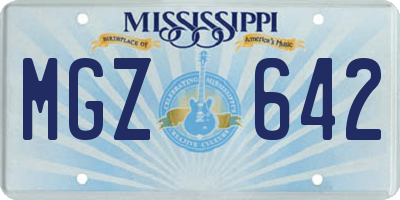 MS license plate MGZ642